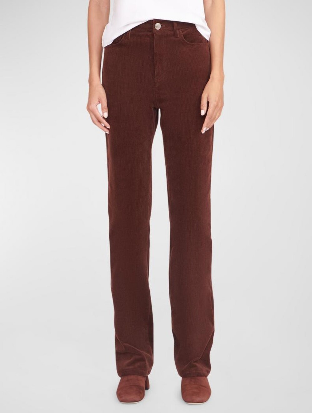 STAUD Straight-Leg Corduroy Chisel Pant Mahogany Sz.8. L.34" NWT! Matches Vest!
